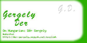 gergely der business card